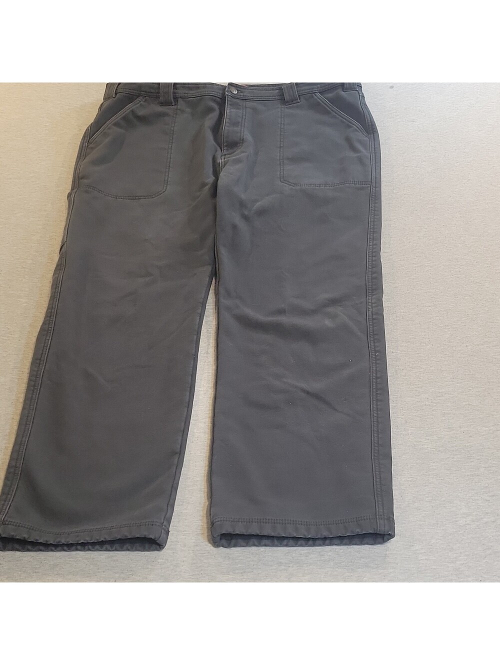 Title:Coleman Men 40x32 Gray Fleece Lined Carpenter Work Pants Utility Stretch